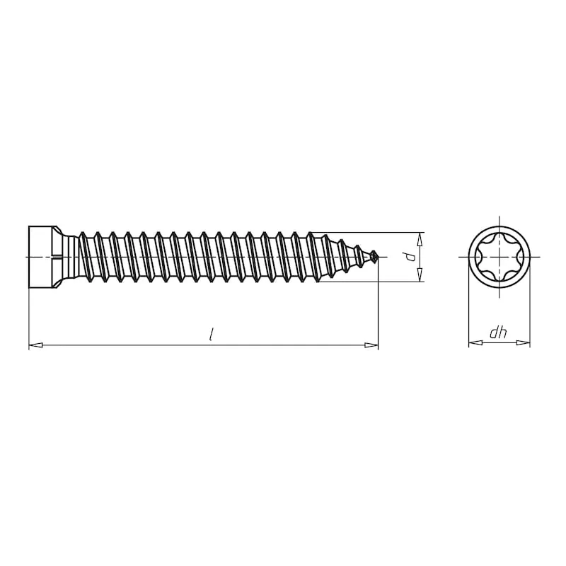 AMO® III 7.5 kozijnschroef type 2 RVS A2 Cilinderkop 8,0mm