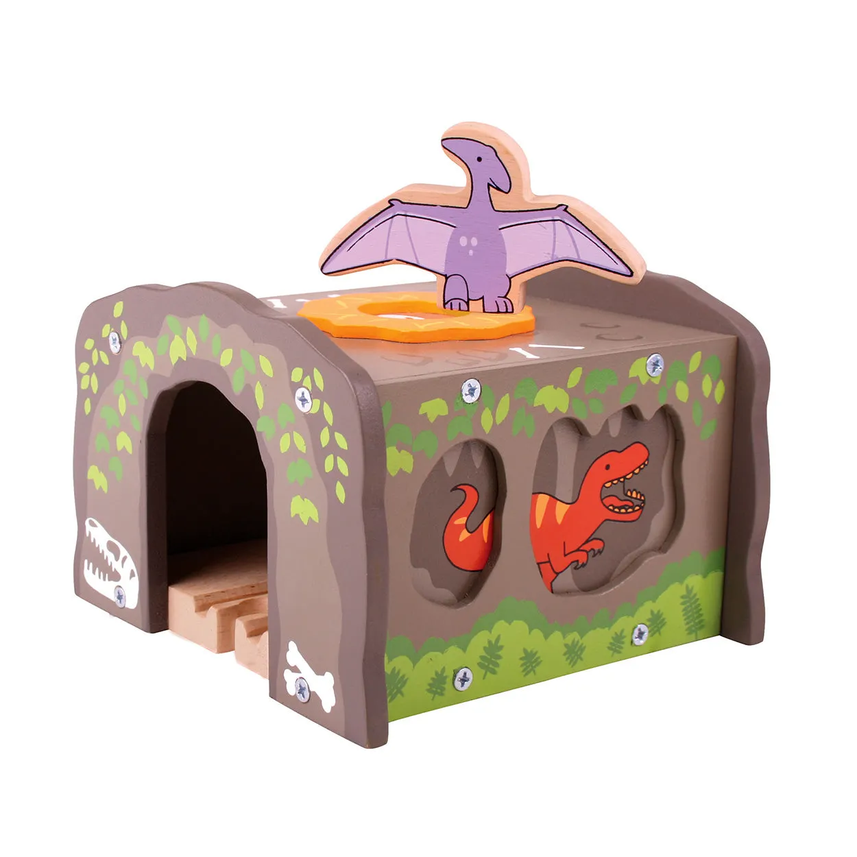 BIGJIGS HOUTEN DINO TREX TREINTUNNEL