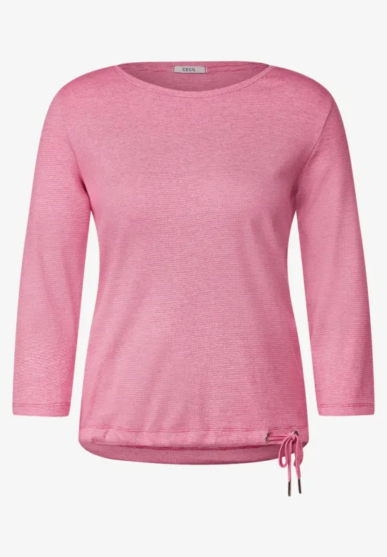 CECIL Geribbeld shirt met 3/4