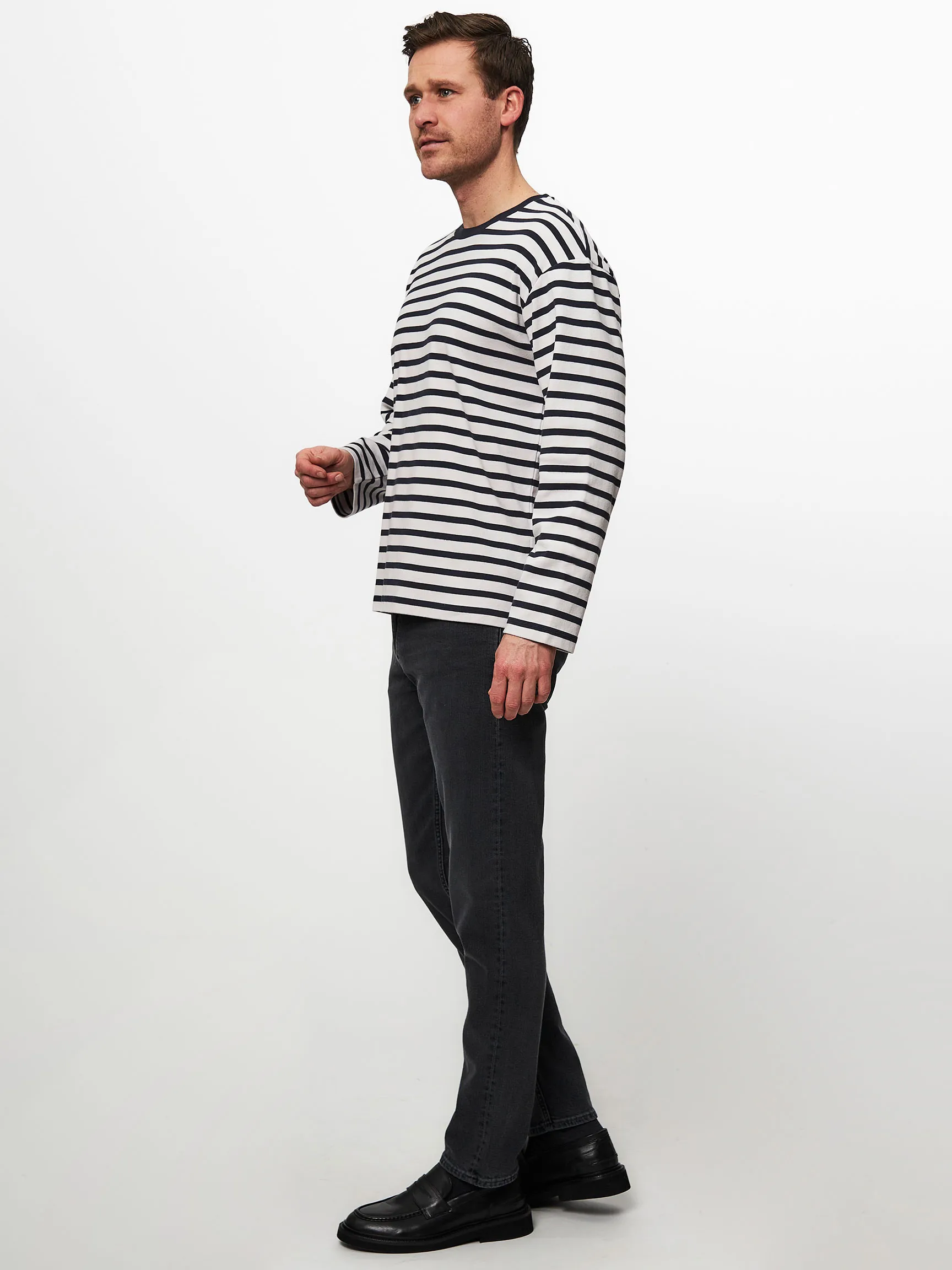 Closed Men Organic cotton longsleeve with striped pattern