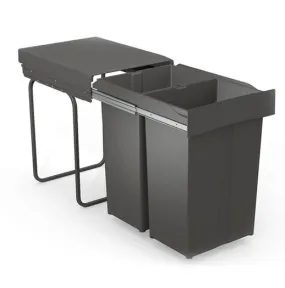 Inbouwafvalemmer, inhoud 2 x 29 liter, type 295, antraciet 