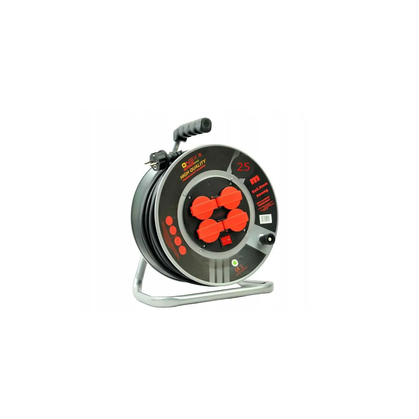 ONEX KABELHASPEL TYPE E  3X2,5MM  4 STOPCONTACTEN  25 METER