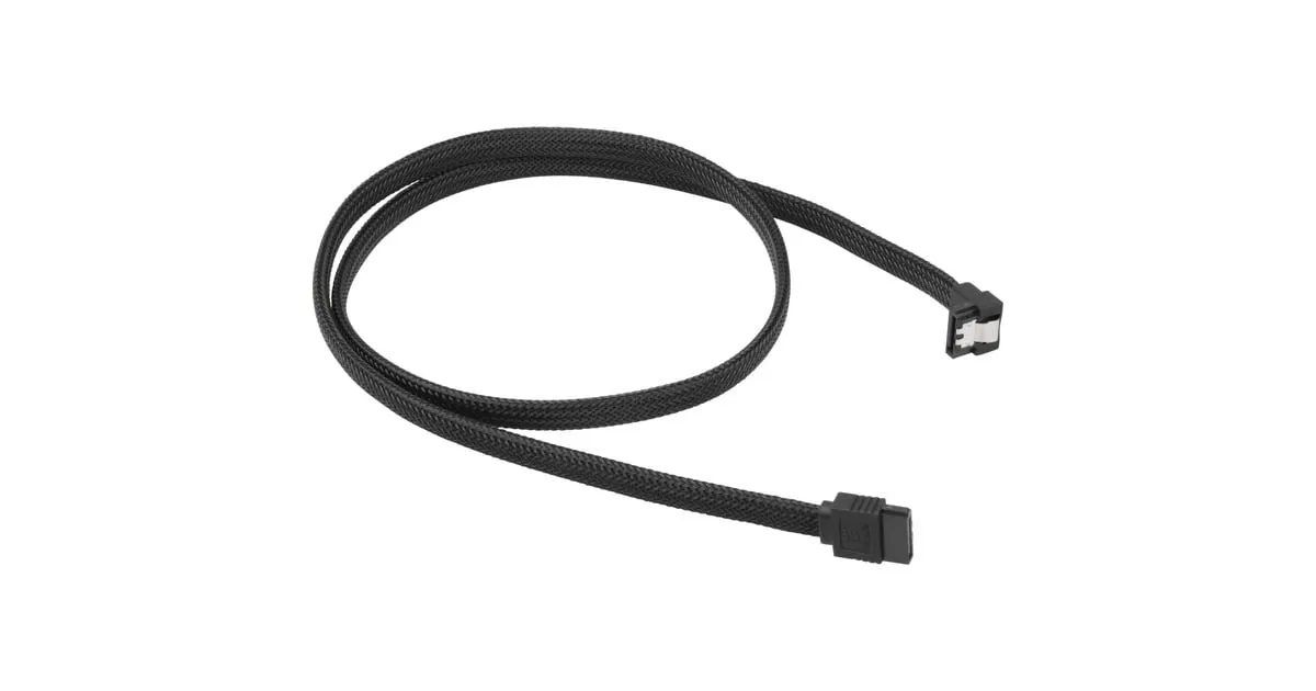 Sharkoon Sata III 90° sleeve kabel (Zwart, 0,75 meter)