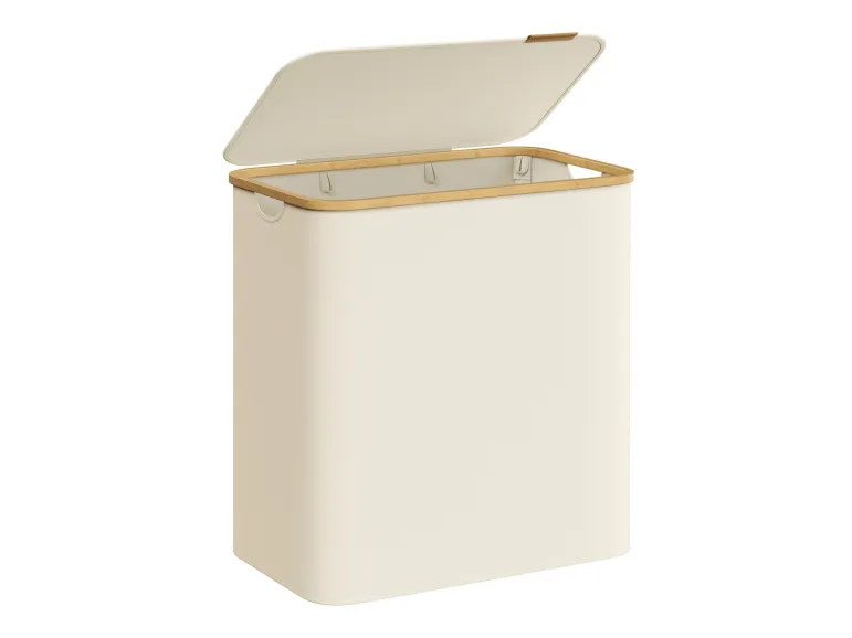 WASMAND  WASSORTEERDER  3 VAKKEN  BAMBOE  150L  WIT
